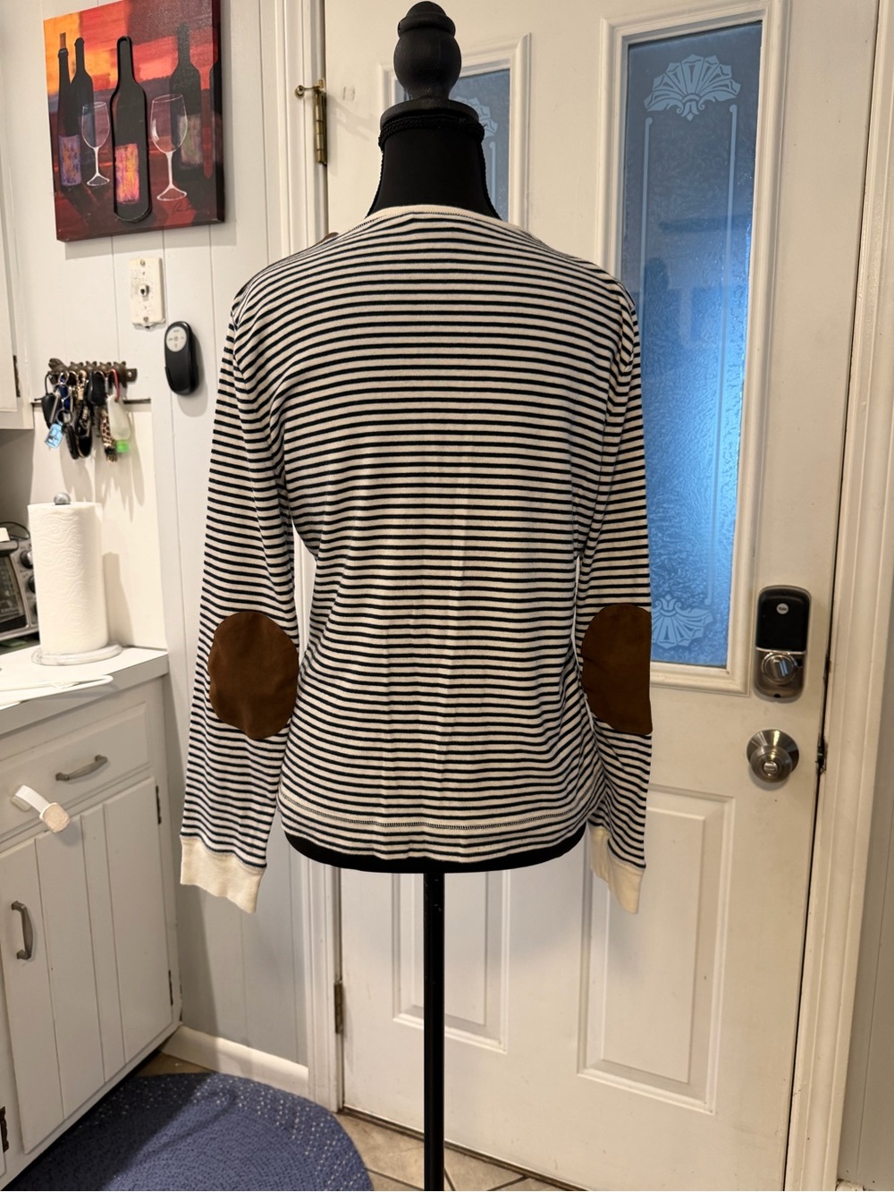 Ralph Lauren Black & White Striped Long-Sleeve Crewneck Top - Picture 4 of 4